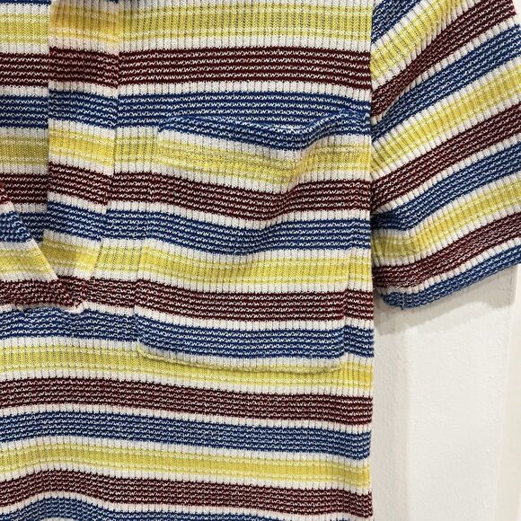 Zara Multicolor Striped Collared Knit Crop Top Size Small Retro Kidcore - Picture 4 of 5